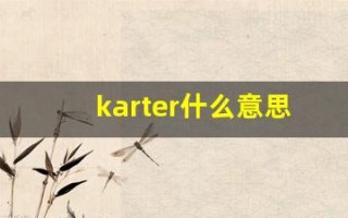 karter什么意思,karter造句用法,karter的发音,karter中文翻译