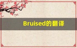Bruised的翻译,Bruised怎么读,Bruised造句及用法