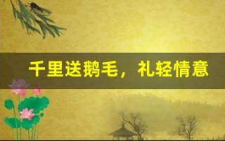 千里送鹅毛，礼轻情意重的意思,千里送鹅毛，礼轻情意重的近义词反义词,千里送鹅毛，礼轻情意重造句例句,千里送鹅毛，礼轻情意重出处及解释