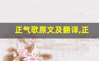 正气歌原文及翻译,正气歌全文,正气歌翻译,正气歌全诗解析