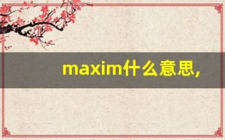 maxim什么意思,maxim用法,maxim造句