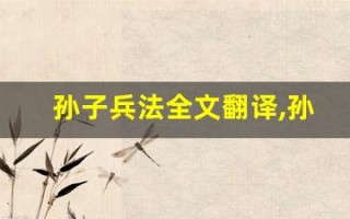 孙子兵法全文翻译,孙子兵法讲了什么,孙子兵法经典句子