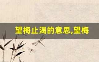 望梅止渴的意思,望梅止渴的近义词反义词,望梅止渴造句例句,望梅止渴出处及解释