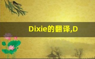 Dixie的翻译,Dixie怎么读,Dixie造句及用法