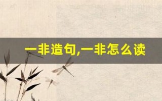 一非造句,一非怎么读,一非的意思,一非的组词