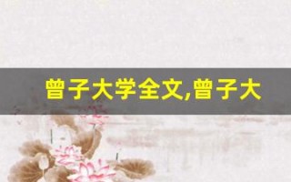 曾子大学全文,曾子大学讲了什么,曾子大学经典句子