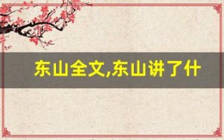 东山全文,东山讲了什么,东山经典句子