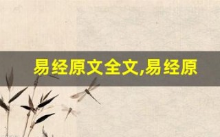 易经原文全文,易经原文讲了什么,易经原文经典句子