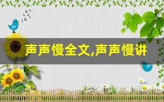 声声慢全文,声声慢讲了什么,声声慢经典句子