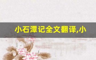 小石潭记全文翻译,小石潭记讲了什么,小石潭记经典句子