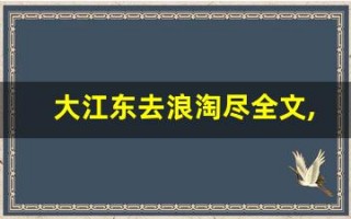 大江东去浪淘尽全文,大江东去浪淘尽讲了什么,大江东去浪淘尽经典句子