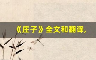 《庄子》全文和翻译,《庄子》讲了什么,《庄子》经典句子