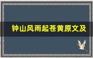钟山风雨起苍黄原文及翻译,钟山风雨起苍黄全文,钟山风雨起苍黄翻译,钟山风雨起苍黄全诗解析