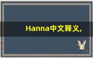Hanna中文释义,Hanna中文翻译,Hanna造句,Hanna的发音