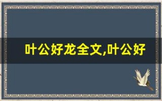 叶公好龙全文,叶公好龙讲了什么,叶公好龙经典句子
